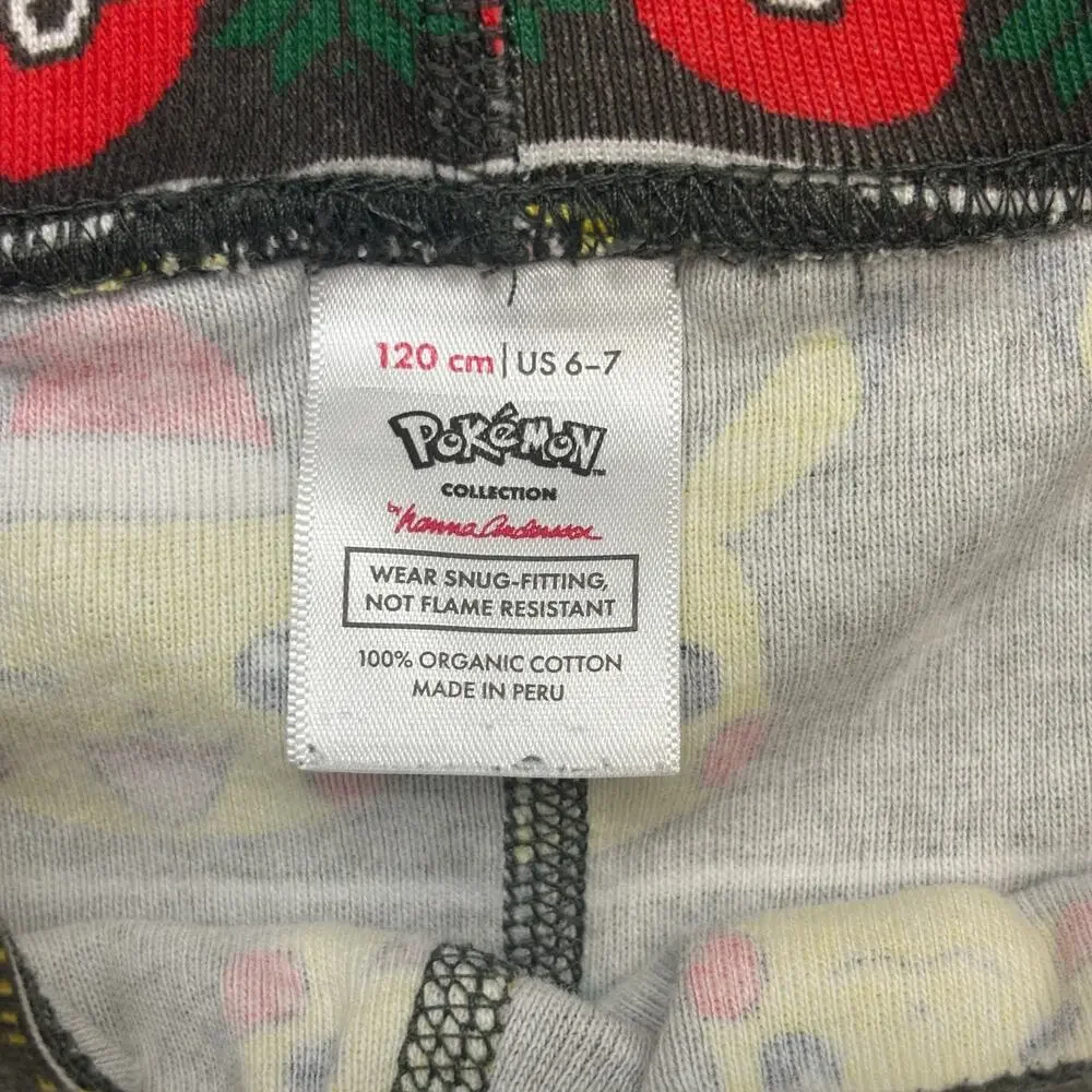 Hanna Andersson Pikachu Santa Christmas Holiday Pajama Set Youth Size 120 (6/7)